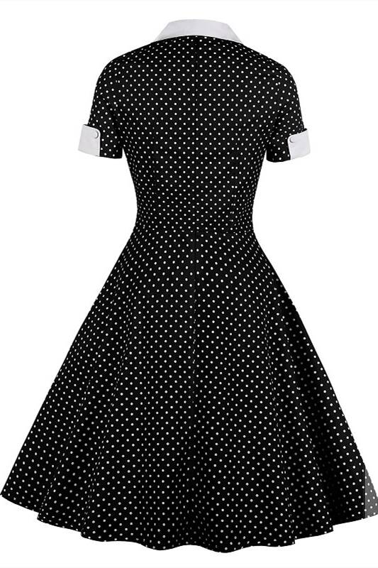 1950s Red Polk Dots  Swing Dress