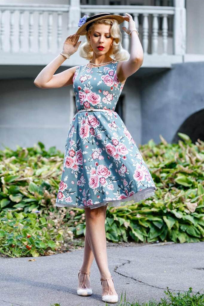 50s floral outlet dress