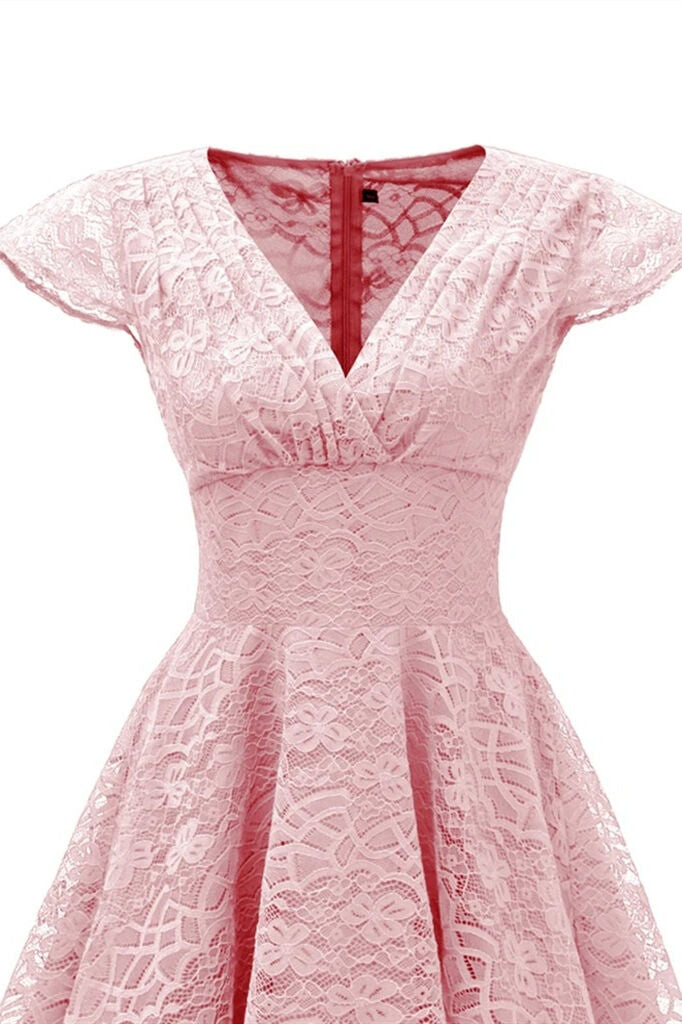 1950s Pink Lace Swing Dress