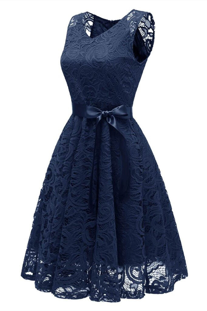 1950s lace shop floral swing dress