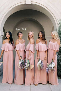 Off The Shoulder Navy Blue Long Bridesmaid Dress