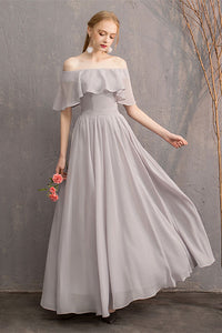 Elegant A-line Copper Long Bridesmaid Dress