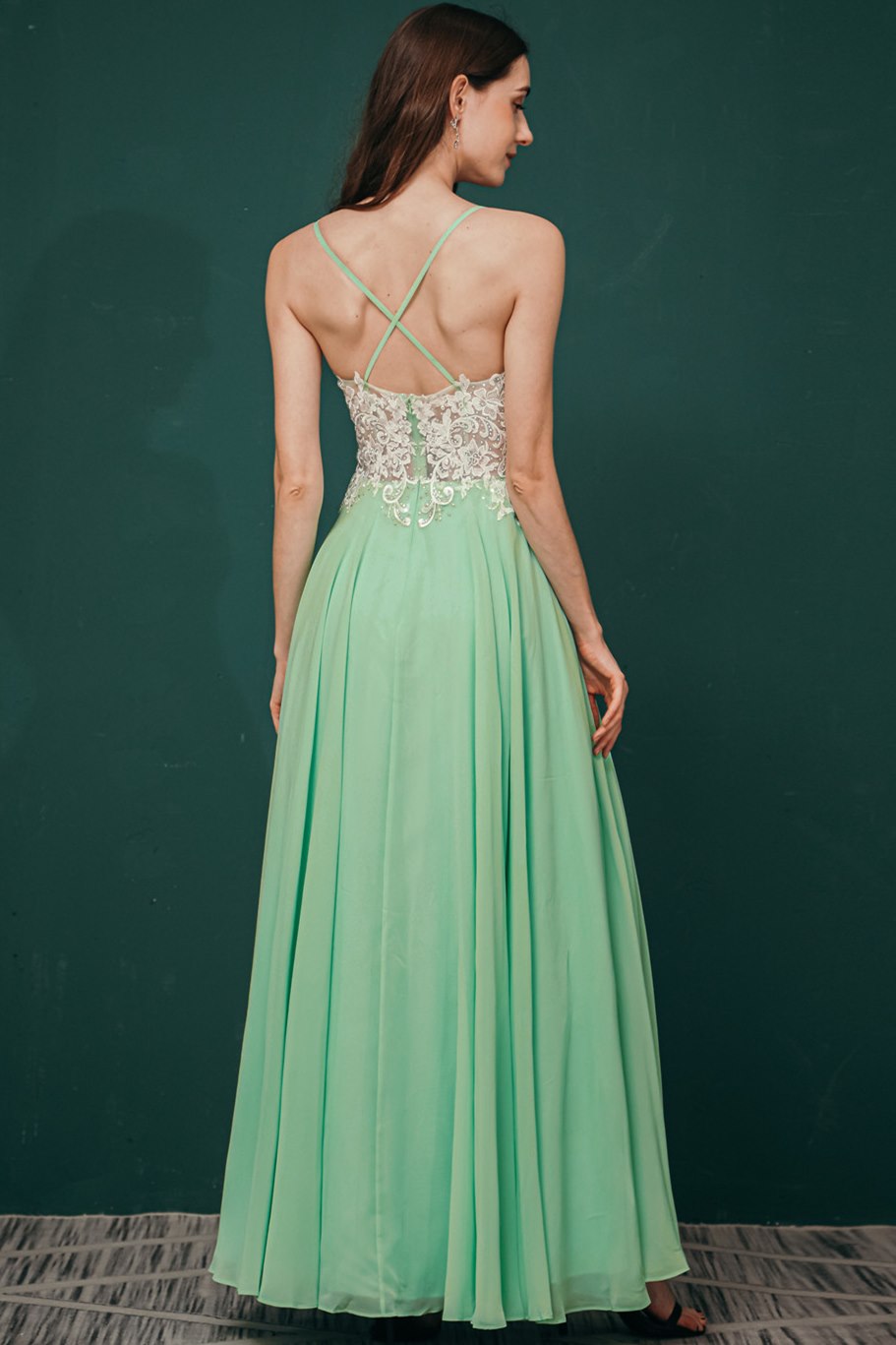 Mint Green Chiffon Dress