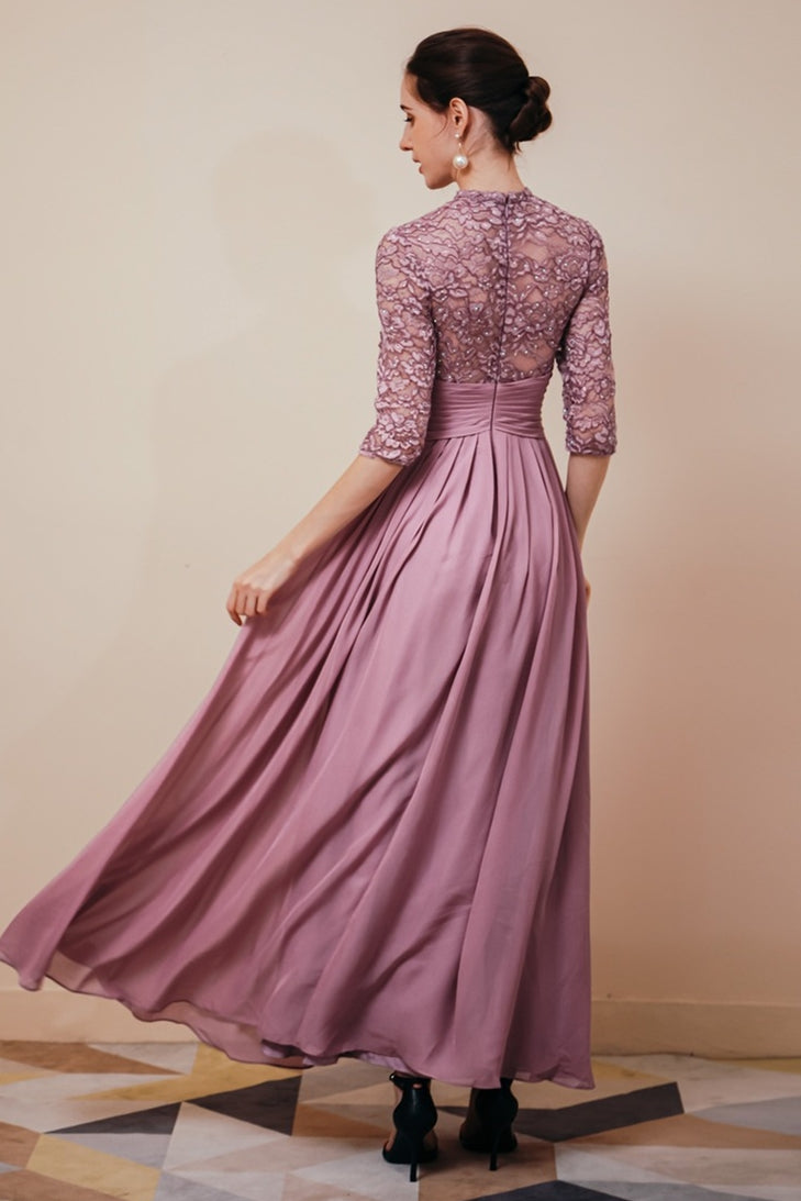 Long sleeve hot sale mauve dress