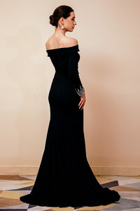 Long Sleeves Mermaid Burgundy Long Mother of the Bride Dress