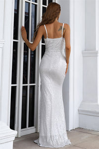 Wine Red Sequins Mermaid Long Formal Dress