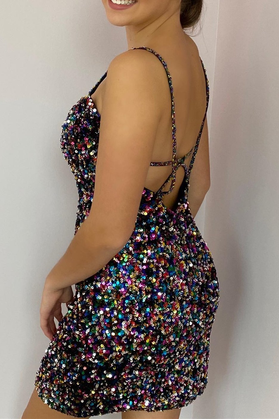 Tight black outlet sequin dress