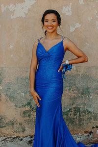 Neon Pink Mermaid Long Formal Dress