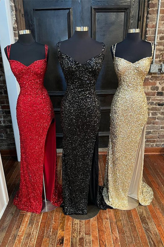 Glitters Mermaid Sequin Long Formal Dress with Slit