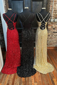 Glitters Mermaid Sequin Long Formal Dress with Slit