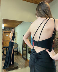 One Shoulder Red Mermaid Long Prom Dress with Slit