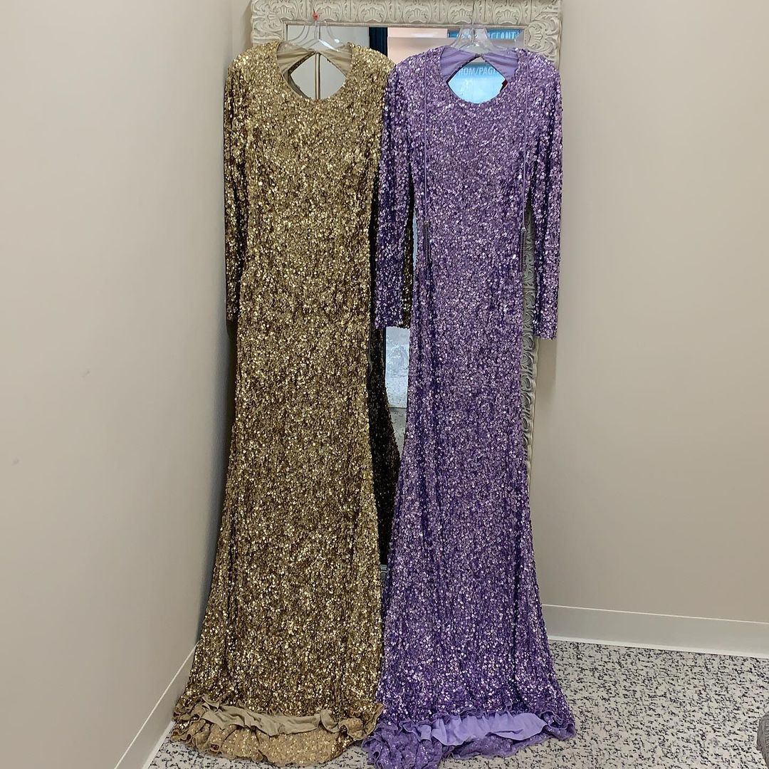 Modest Long Sleeves Sequins Mermaid Formal Dress