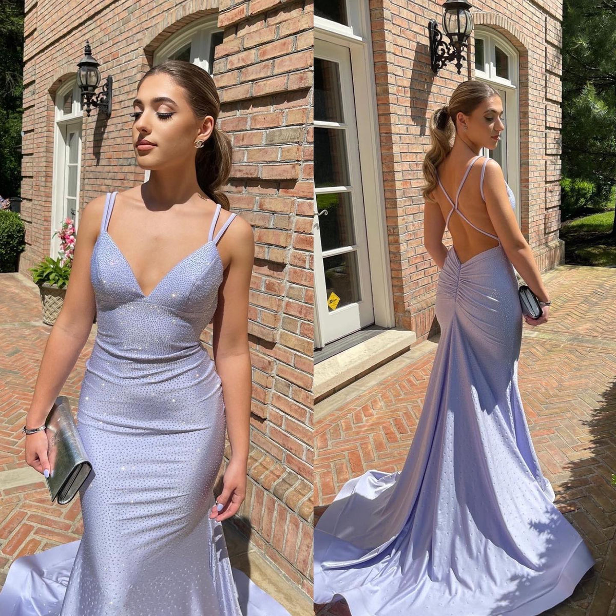 Gorgeous Lavender Beaded Mermaid Long Formal Dress
