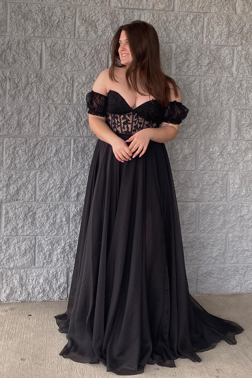 Lilac Applique Strapless A-Line Long Prom Dress