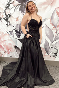 Hot Pink Floral Appliques Lace-Up A-Line Prom Gown