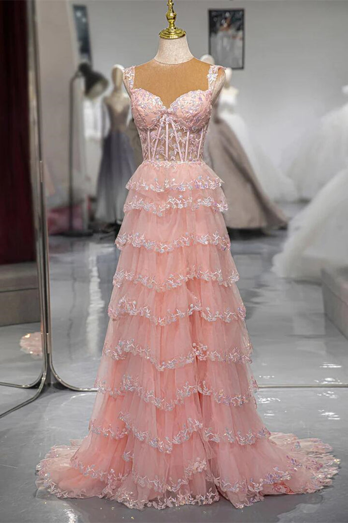 Elegant Blush Pink Tulle Bridesmaid Dress – Dreamdressy