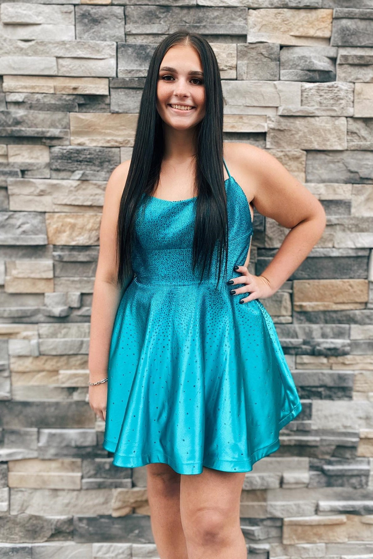 Short Turquoise Homecoming Dresses