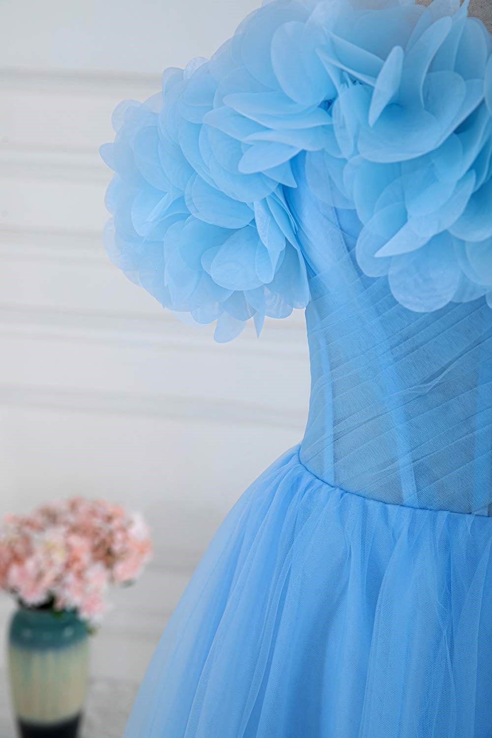 Prom Corsage Light Blue Dress