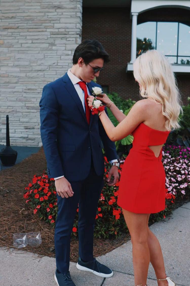 Sweetheart Red Short Homecoming Dress