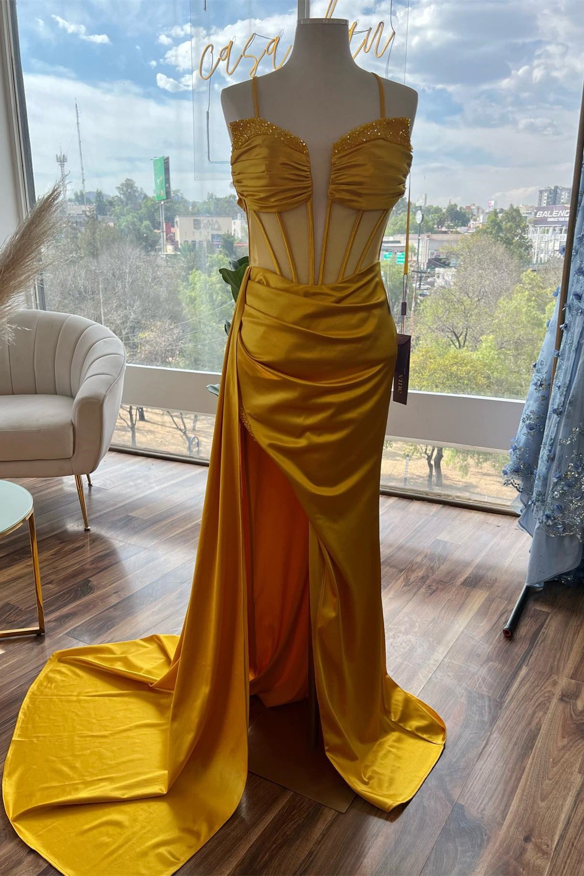 Yellow Mermaid Prom Dresses