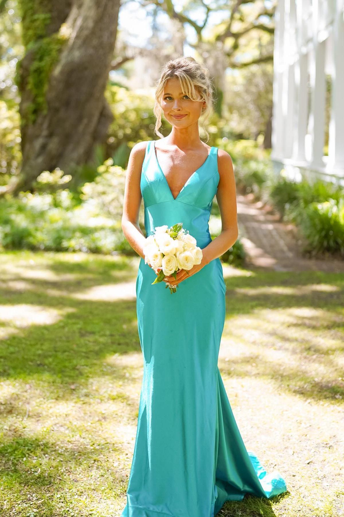 Cowl Black Teal Satin Long Formal Dress