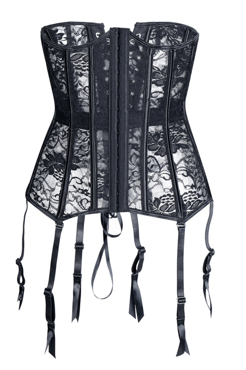 Black Lace Straps Lace-up Bustier Corset Top – Dreamdressy