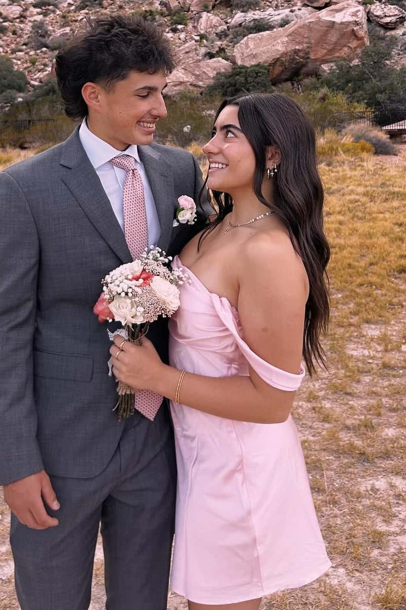 Off the Shoulder Green Short Princess Dress