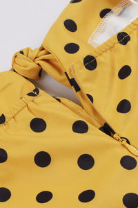 Yellow Dot A-line Silp Vintage Dress