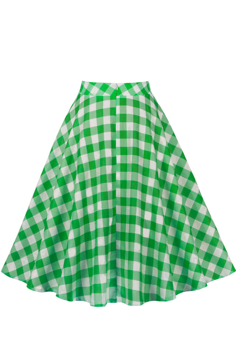 Green Plaid A-line Skirt