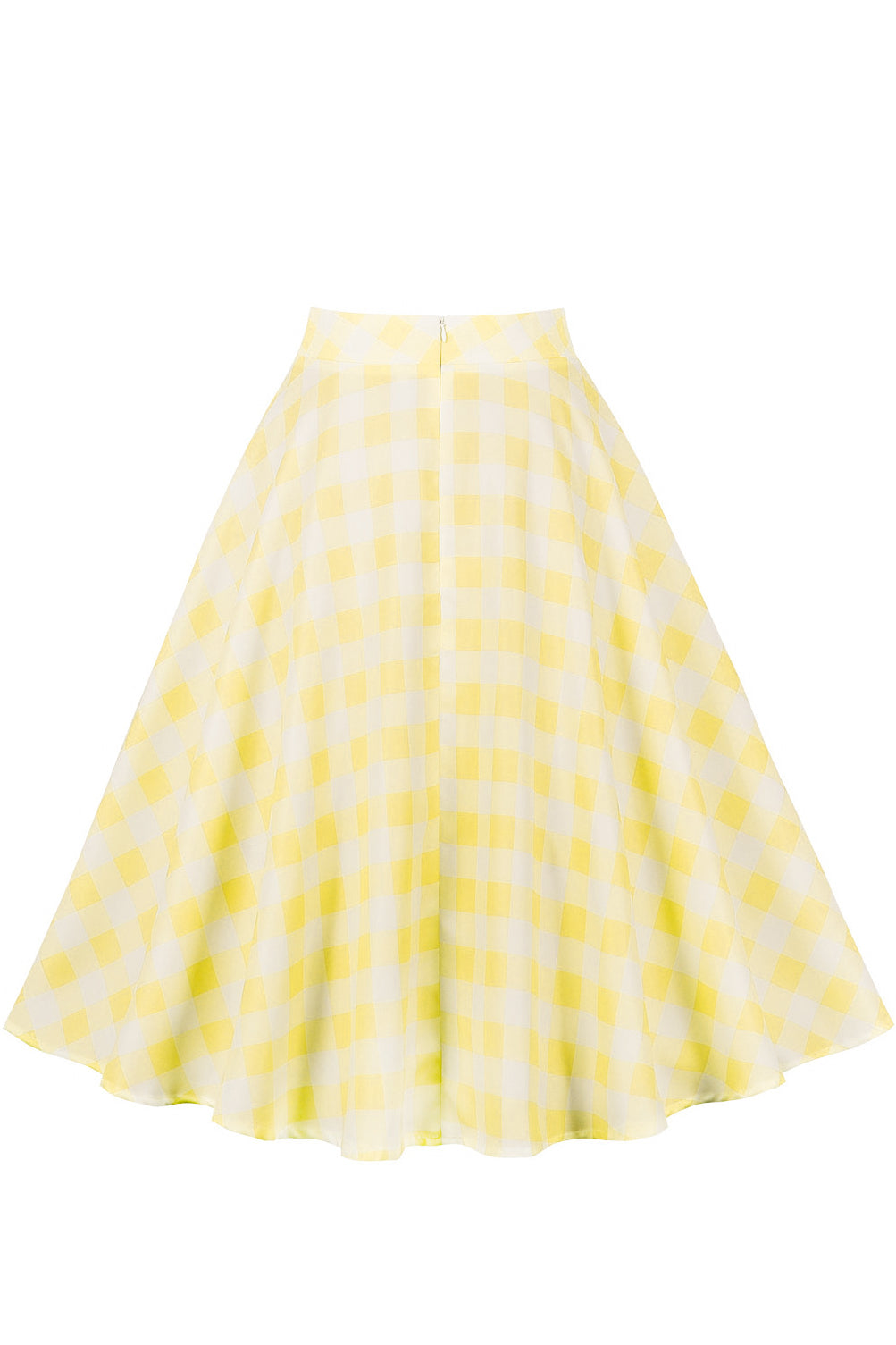 Light Yellow Plaid A-line Skirt