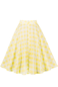 Light Yellow Plaid A-line Skirt