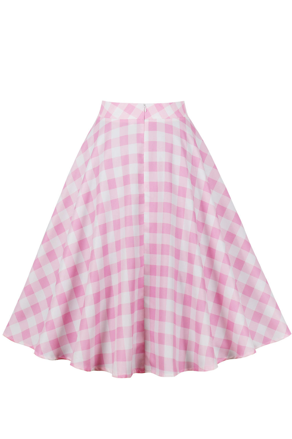 Pink Plaid A-line Skirt