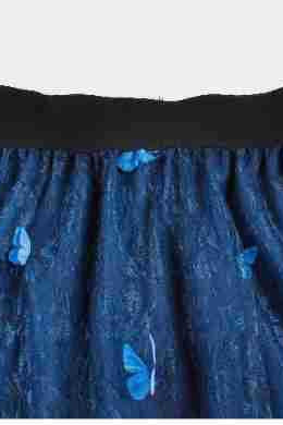Blue A-line Butterfly Skirt