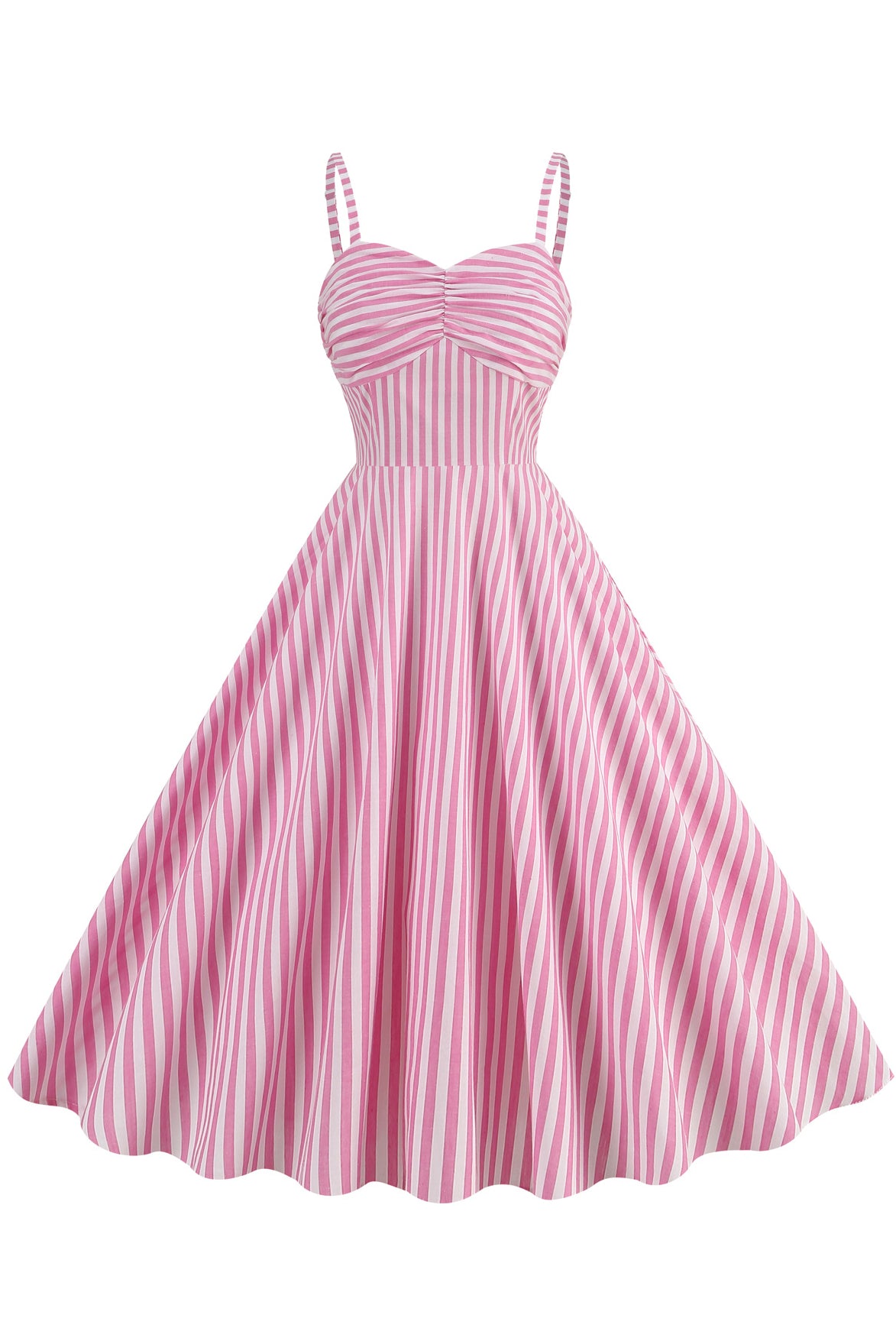 Pink Straps Striped Herbene Dress