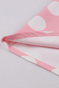 Pink Sleeveless Dot A-line Vintage Dress