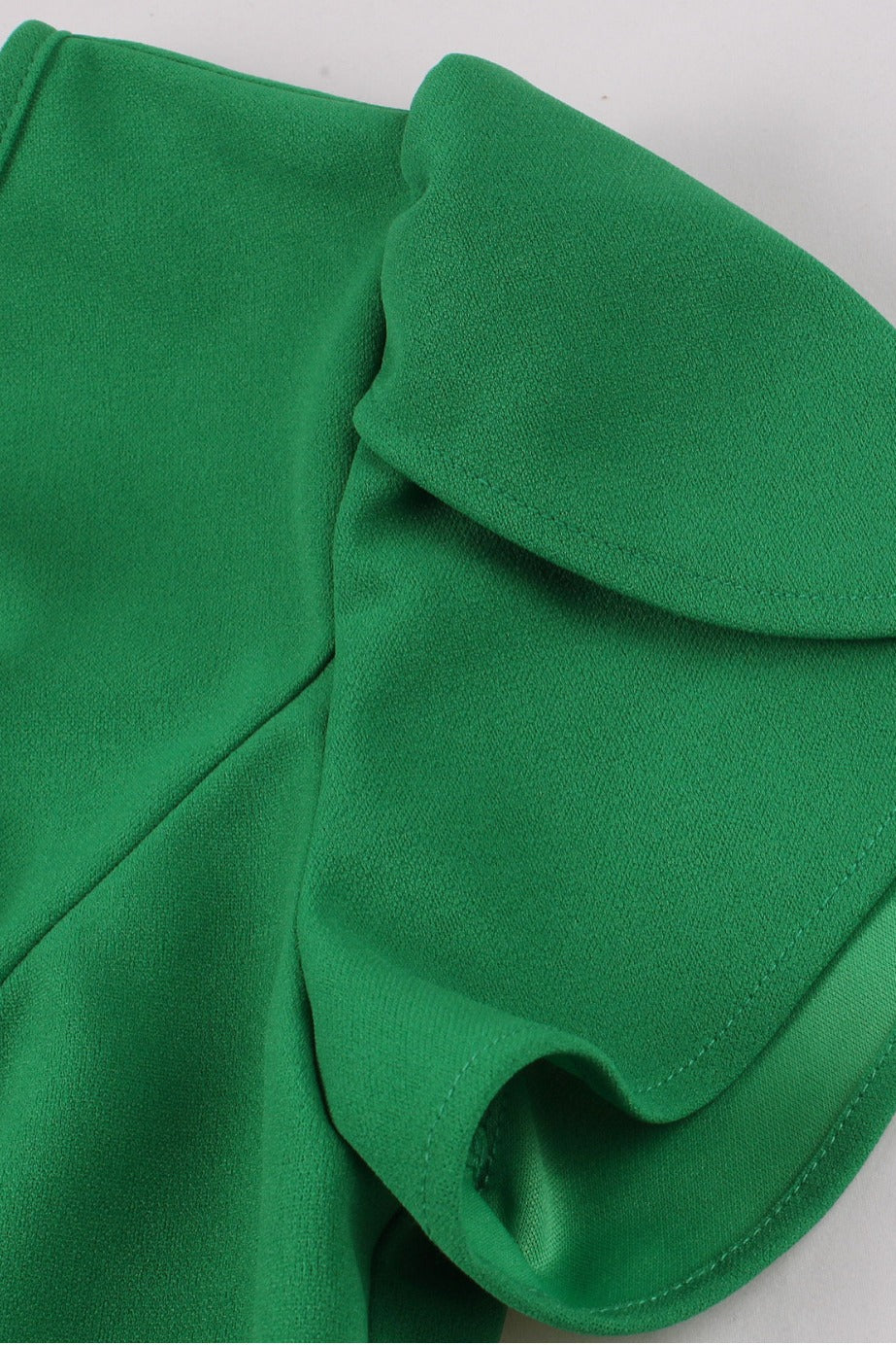 Green Bow Tie Detail Short Sleeves A-line Vintage Dress