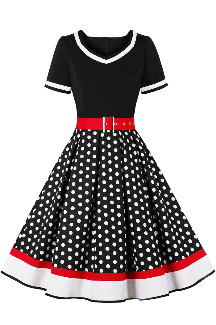 5 Styles Dotted A-line Vinatge Dress
