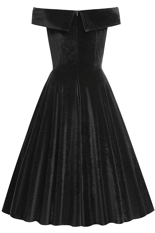 Red Off-Shoulder Velvet A-line Vintage Dress – Dreamdressy Red Off-Shoulder Velvet A-line Vintage Dress – Dreamdressy