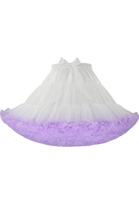 White Tulle Tutu Min Petticoat with Lavender Hemline