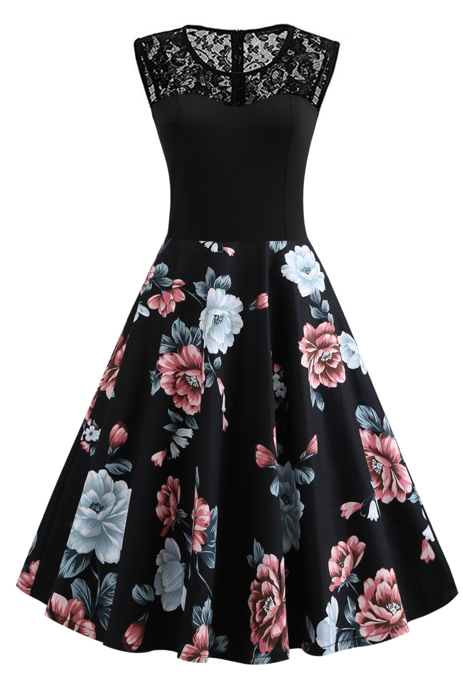 5 Styles of Floral Sleeveless A-line Vintage Dress