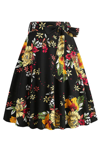 5 Styles Floral A-line Skirt with Bow