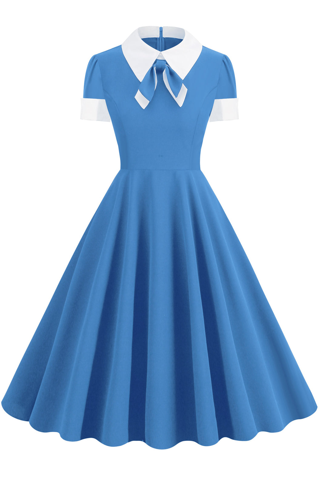 1950s Blue Jay Shirt Collar A-line Dress