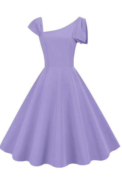 Lavender Asymmetrical A-line Vintage Dress