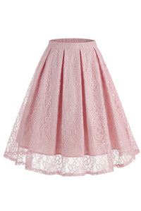 Pink Lace A-line Vintage Skirt