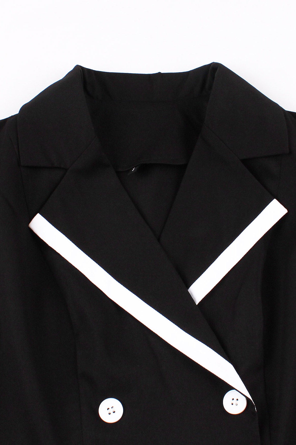 Elegant Black Lapel A-line Short Sleeves Vintage Dress