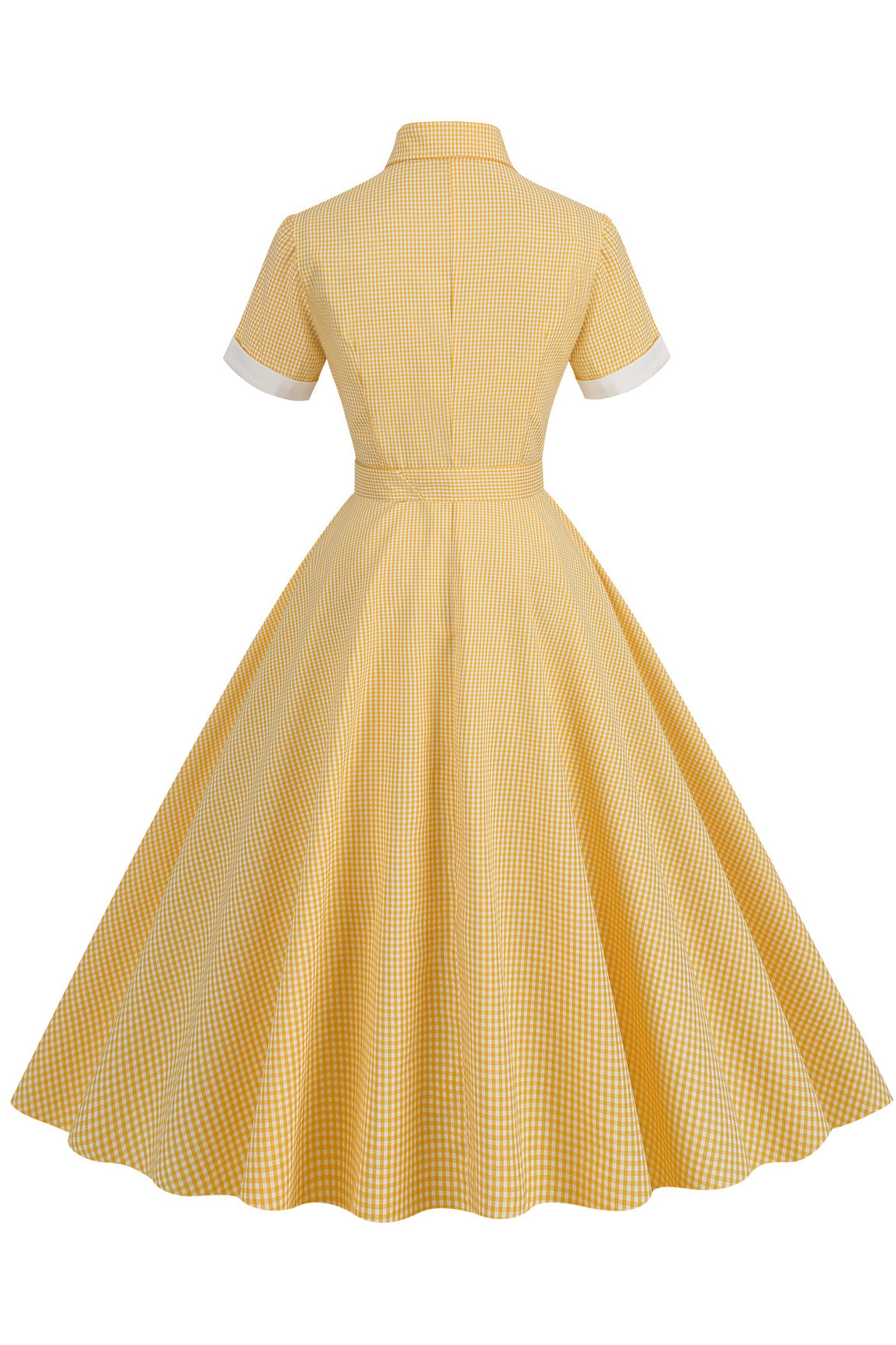 Herbene Yellow Plaid Dress