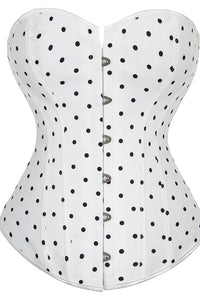 White Dots Strapless Lace-Up Bustier Corset Top