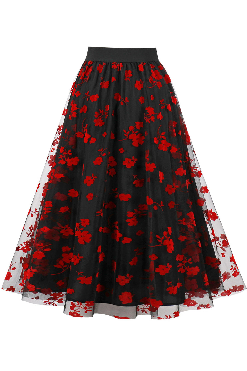 Black Floral A-line Skirt – Dreamdressy