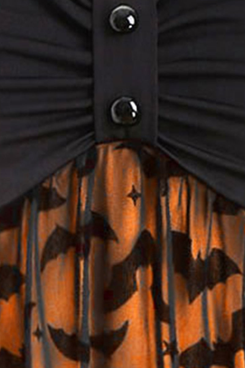 Sexy Orange Bat Empire Silp Vintage Dress