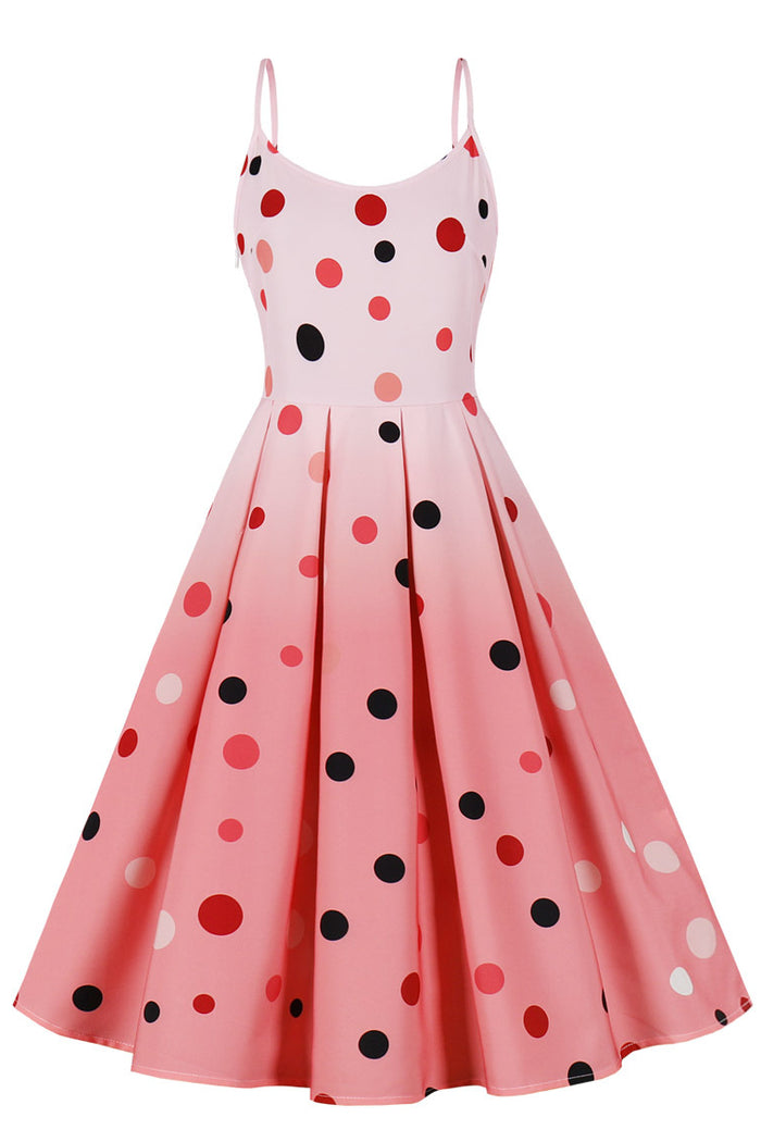 Pink Dots A-line Slip Vintage Dress